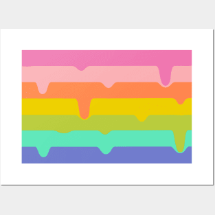 dripping/melting pastel rainbow Posters and Art